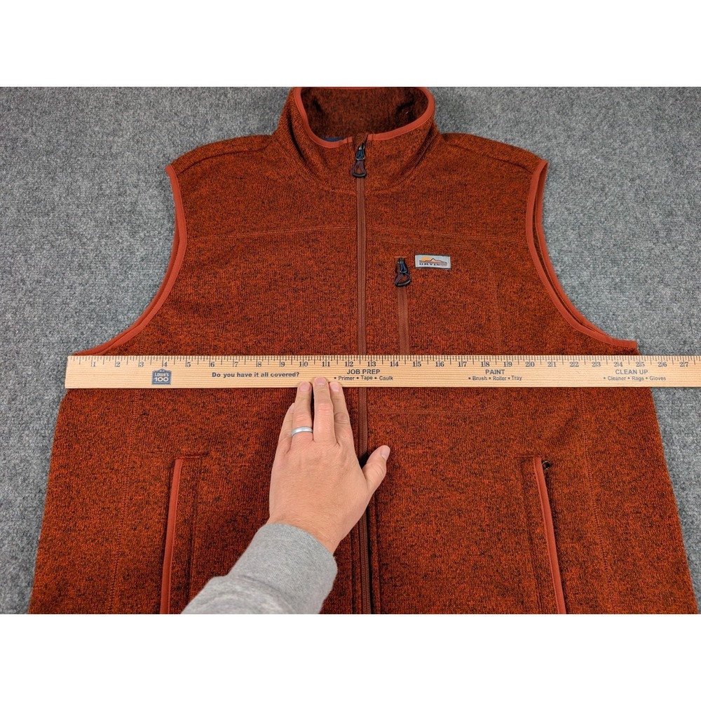 Orvis R65 Sweater Fleece Vest Mens XL Sunrise Red Orange Full Zip - Picture 4 of 12